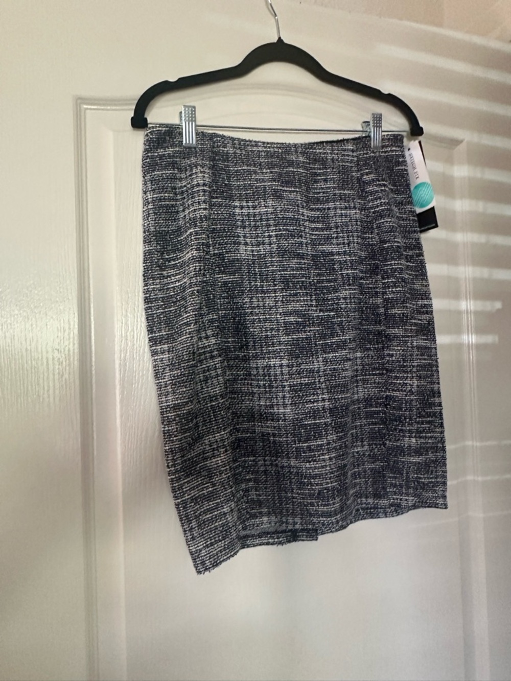 Liverpool Black and White Tweed Pencil Skirt